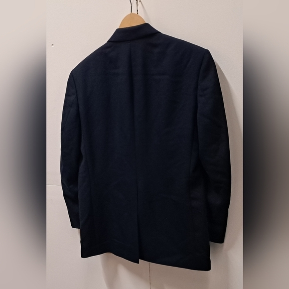 Vintage 80s Men's Sport Coat Jacket Canvas Navy Gold Buttons 2-Btn Canada Sz 40R - Picture 6 of 12